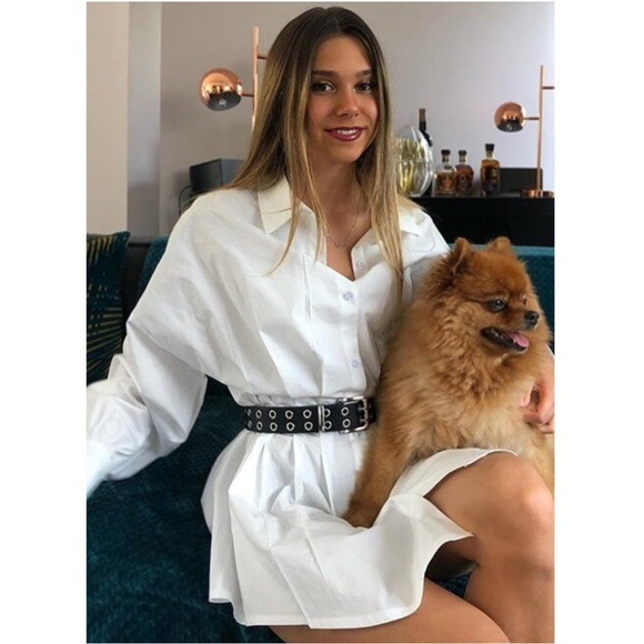 White Waist Fitted Drop Shoulder Buttoned Shirt - Picture 17 of 17